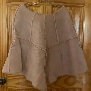 UGG Pink Suede and Faux Fur Poncho